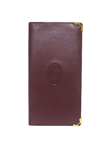 Cartier Cartier Must Line Bi-fold Long Wallet, Bordeaux, Men's/Women's (view 1)