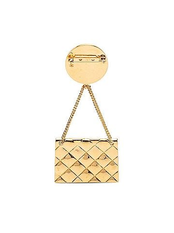 Chanel Chanel Coco Mark Matelassé Handbag Motif Brooch, Gold Plated, Women's CHANEL (view 2)
