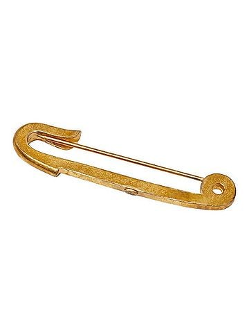 Chanel Chanel Safety Pin Logo Brooch, 01A Engraving, Gold Plated, Women's CHANEL (view 2)