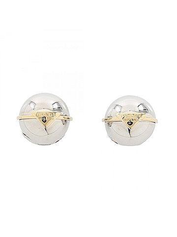 Prada Prada Triangle Logo Earrings, Gold Plated (GP), Women's, Silver/Gold Tones (view 1)