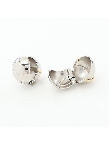 Prada Prada Triangle Logo Earrings, Gold Plated (GP), Women's, Silver/Gold Tones (view 2)