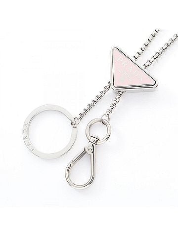 Prada Prada Keychain Necklace Jewelry, Stainless Steel, Women's, Silver Tone (view 1)