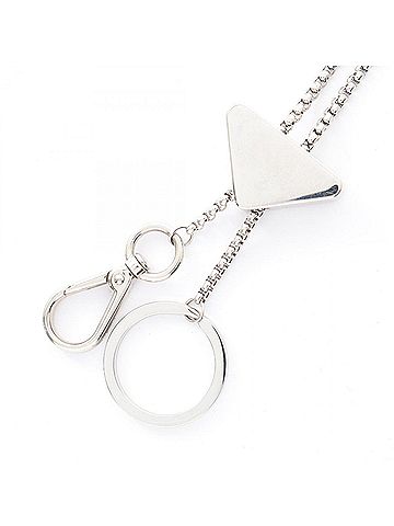 Prada Prada Keychain Necklace Jewelry, Stainless Steel, Women's, Silver Tone (view 2)