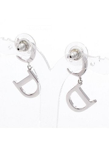 Christian Dior Christian Dior Dior CD logo earrings, stainless steel, silver-toned, for women. (view 2)