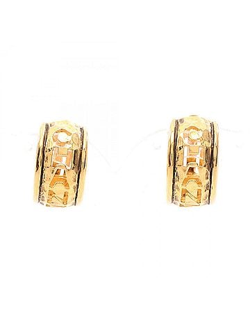 Chanel Chanel logo earrings, gold-plated jewelry, women's, gold tone. (view 1)