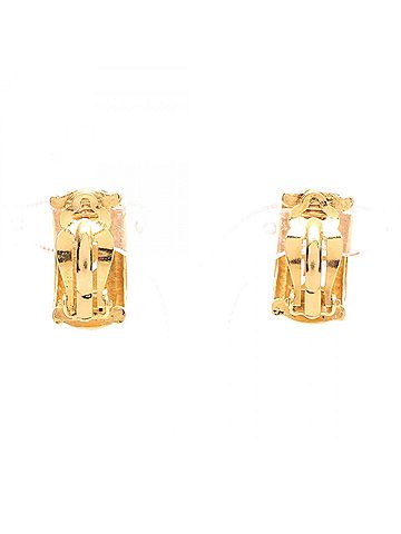 Chanel Chanel logo earrings, gold-plated jewelry, women's, gold tone. (view 2)