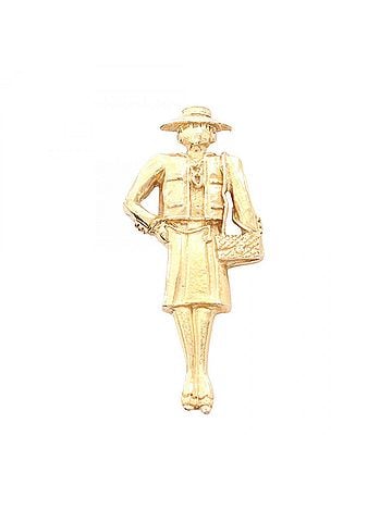 Chanel Chanel Mademoiselle Brooch Accessory, Gold Plated (GP), Women's, Tone (view 1)