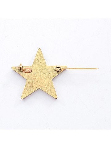 Chanel Chanel Star Coco Mark Brooch Accessory, Gold Plated (GP), Women's, Gold/Orange Tones (view 2)