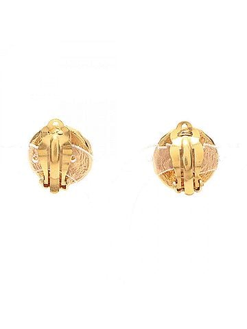 Chanel Chanel Circle Logo Earrings, Gold Plated (GP), Women's, Tone (view 2)