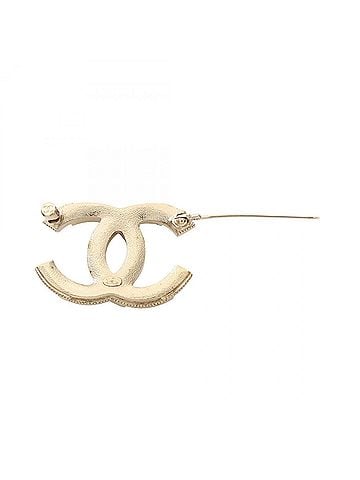 Chanel Chanel Coco Mark Brooch Accessory, Gold Plated (GP), Rhinestone, Women's, Tone, Multicolor (view 2)