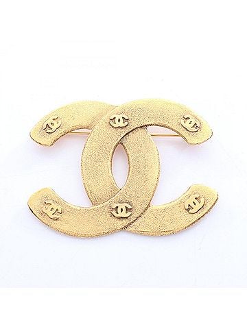 Chanel Chanel Coco Mark Brooch Accessory, Gold Plated (GP), Women's, Tone (view 1)