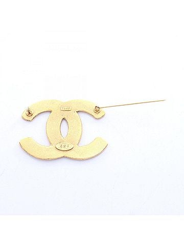 Chanel Chanel Coco Mark Brooch Accessory, Gold Plated (GP), Women's, Tone (view 2)