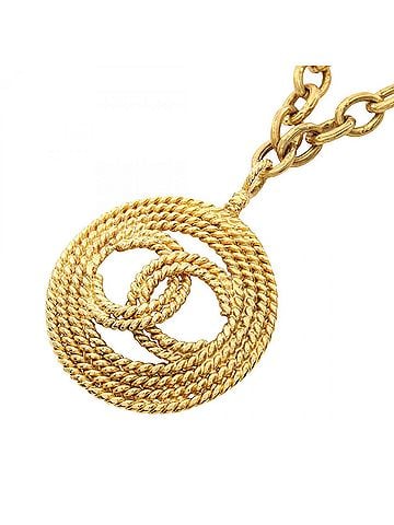 Chanel Chanel Coco Mark Necklace, Gold Plated (GP), Women's, Tone (view 1)