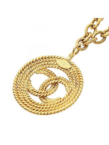 Chanel Chanel Coco Mark Necklace, Gold Plated (GP), Women's, Tone (view 2)