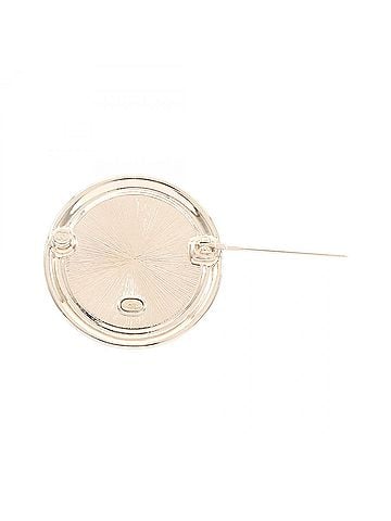 Chanel Chanel Coco Mark Circle Brooch Accessory, Gold Plated (GP), Faux Pearl, Women's, Gold/White Tones (view 2)