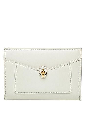 Bvlgari BVLGARI Serpenti Forever Bi-fold Card Holder Billfold Ivory Calf Leather Women's Wallet (view 1)