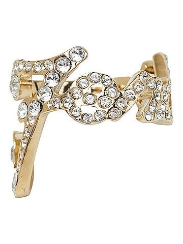 Fendi Fendi Logo Ring, Gold Crystal Plated, Women's Ring (view 1)