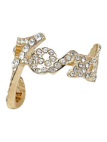 Fendi Fendi Logo Ring, Gold Crystal Plated, Women's Ring (view 2)