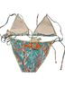 Milly Tropical Blue White Orange Two Piece Swimsuit Size M - photo 3