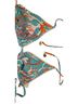 Milly Tropical Blue White Orange Two Piece Swimsuit Size M - photo 5