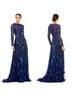 Mac Duggal 100% Polyester Print Blue Cocktail Dress Size 16 - photo 1