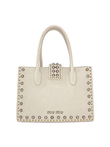 Miu Miu Miu Miu Miu Studded 2-Way Handbag, Calfskin, Women's (view 2)