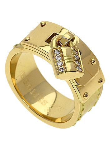 Hermès Hermes Kelly Diamond Ring #54, 18K Yellow Gold, Women's (view 1)