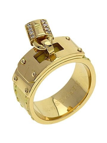 Hermès Hermes Kelly Diamond Ring #54, 18K Yellow Gold, Women's (view 2)
