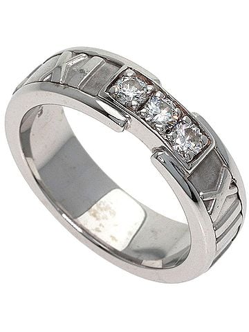 Tiffany & Co. Tiffany & Co. Atlas 3-Diamond Ring, 18K White Gold, Women's (view 1)