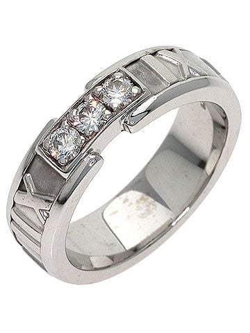 Tiffany & Co. Tiffany & Co. Atlas 3-Diamond Ring, 18K White Gold, Women's (view 2)