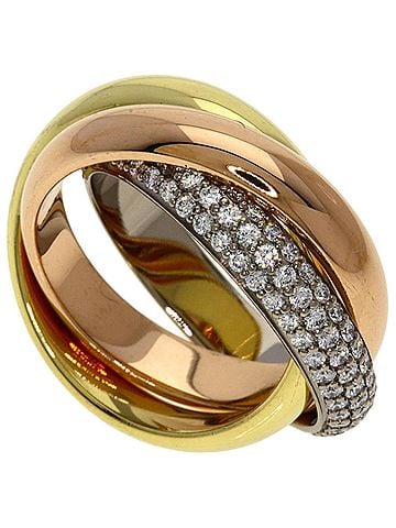 Cartier Cartier Trinity Diamond Ring #48, 18K Yellow Gold/18K White Pink Gold, Women's (view 1)