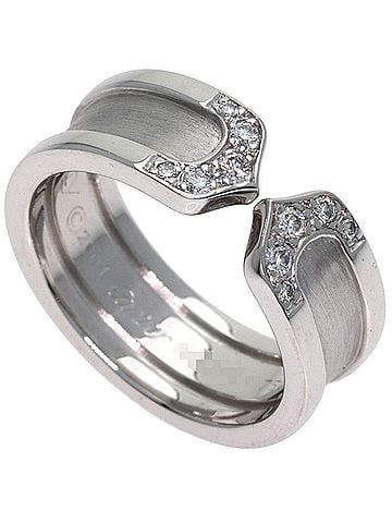 Cartier Cartier C2 Diamond Ring, Size #48, 18K White Gold, Women's (view 1)