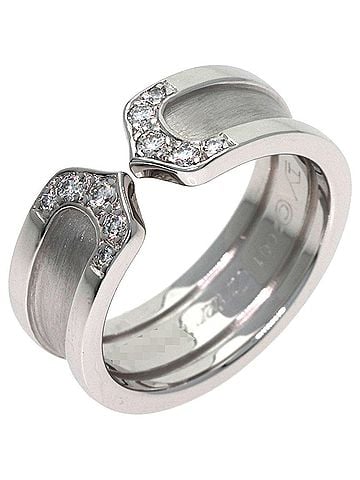 Cartier Cartier C2 Diamond Ring, Size #48, 18K White Gold, Women's (view 2)