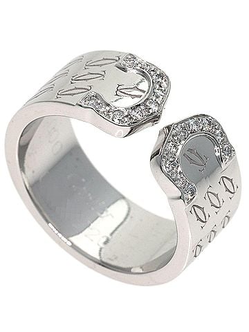 Cartier Cartier C2 Diamond Ring, Size #51, 18K White Gold, Women's (view 1)