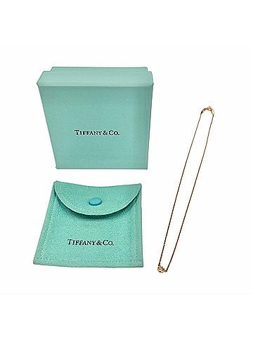 Tiffany & Co. TIFFANY&Co. Tiffany By the Yard 750 YG Necklace with 1 Diamond (approx. 0.12ct), Frame Diameter approx. 4.45mm, Purchased January 2009, Yellow Gold, Weight 1.9g, Women's, Comes Box and Dust Bag. (view 2)