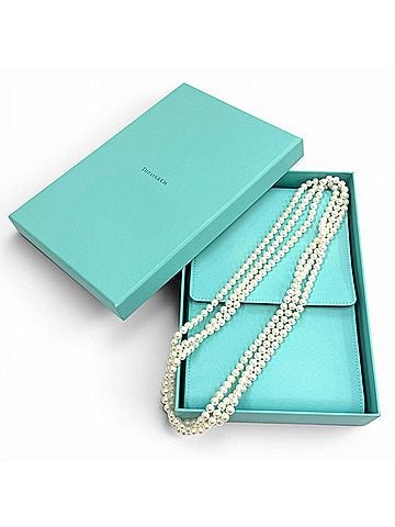 Tiffany & Co. TIFFANY&Co. Tiffany Ziegfeld Collection Pearl Wrap Necklace, Freshwater Pearls, AG925, Approx. 204cm Length, White, Total Weight 148.5g, Women's, Comes with Box (view 2)