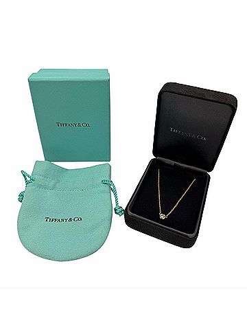 Tiffany & Co. TIFFANY&Co. Tiffany & Co. By the Yard Elsa Peretti 750 YG 1P Diamond (approx. 0.12ct) Setting Diameter approx. 4.73mm Necklace, Yellow Gold, Weight 1.94g, Women's, Comes with Box and Dust Bag (view 2)