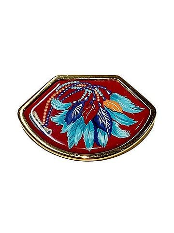 Hermès Hermes enamel brooch, stern ornament, brand accessory, men's and women's. (view 1)