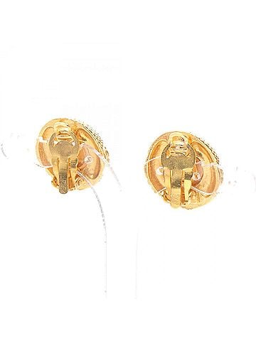 Chanel Chanel Coco Mark Vintage Earrings, Gold Plated (GP), Faux Pearl, Women's, Gold/White Tones (view 2)
