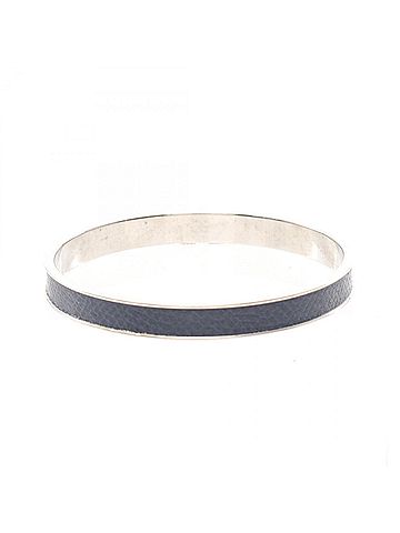 Hermès Hermes Kelly Bangle - Stainless Steel Leather Accessory for Women Silver/Navy Tones (view 2)