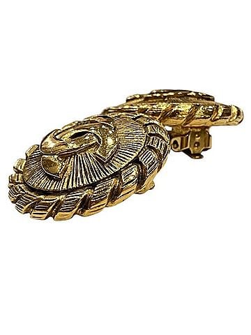 Chanel Chanel Coco Mark Gold Vintage Brand Earrings for Women (view 2)