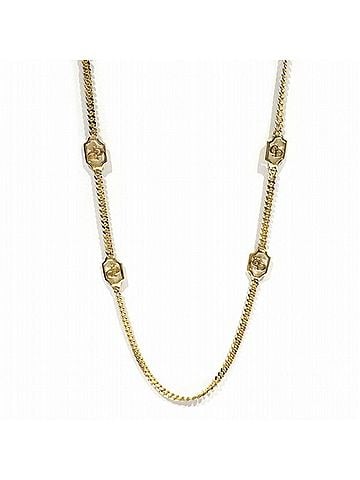 Christian Dior Christian Dior logo motif long chain gold GP necklace for women. (view 1)