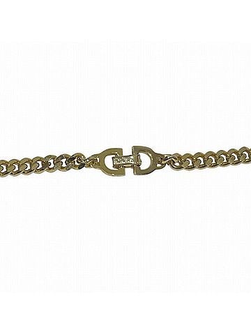 Christian Dior Christian Dior logo motif long chain gold GP necklace for women. (view 2)