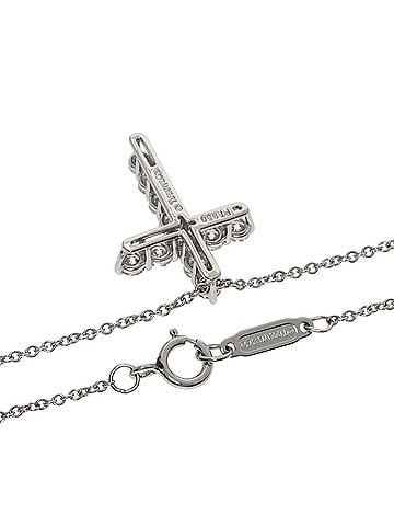 Tiffany & Co. Tiffany & Co. Cross Diamond Small Necklace, Platinum PT950, Women's. (view 2)