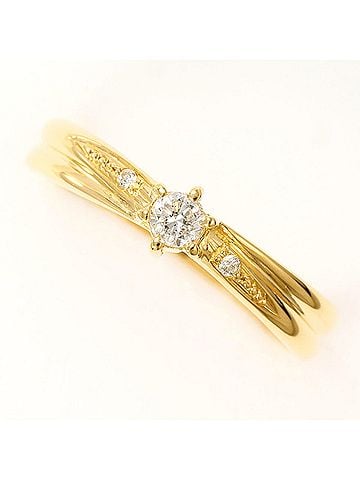 Unbranded 18K (18-karat) Yellow Gold Ring with 0.11 ct Diamond, Total Weight 1.5g, Jewelry (view 1)