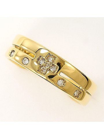 Unbranded 18K (18-karat) Yellow Gold Ring with Diamond (carat weight not stamped), Total Weight 2.5g, Jewelry (view 1)