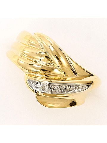 Unbranded PT900 Platinum 18K YG Yellow Gold Ring with Diamond (carat weight not stamped), Total Weight 3.0g, Jewelry (view 1)