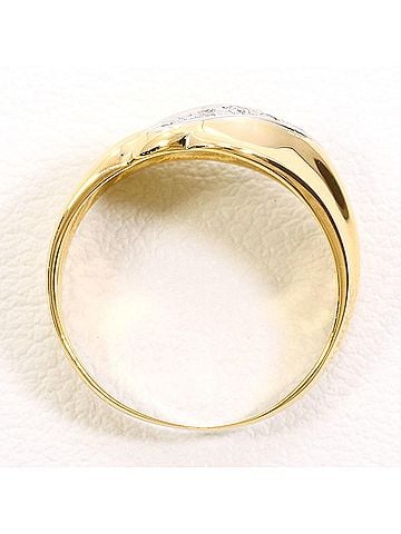 Unbranded PT900 Platinum 18K YG Yellow Gold Ring with Diamond (carat weight not stamped), Total Weight 3.0g, Jewelry (view 2)