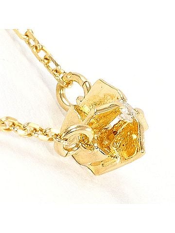 Unbranded 18K (18-karat) Yellow Gold Necklace with Diamond (carat weight not stamped), Total Weight 1.7g, 38cm, Jewelry (view 2)