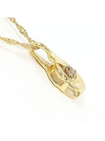 Unbranded 18K (18-karat) Yellow Gold Necklace with 0.05 ct Diamond, Total Weight 1.3g, 42cm, Jewelry (view 2)